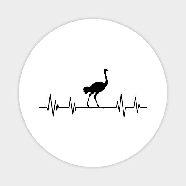 Common ostrich heartbeat Birthday Ostrich lover Magnet by mezy